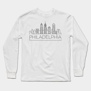 Philadelphia Minimal Skyline Long Sleeve T-Shirt